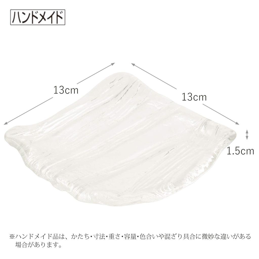 Toyo Sasaki Glass Glacier Square Small Set of Made in Square Side Glass Plates, 5, Japan, Plates, Plates, Dishes, Tableware, SA530-6