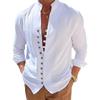 Spring Autumn Casual Shirt Loose Men's Solid Color Long Sleeve Shirt Button Shirts Vintage Big Size