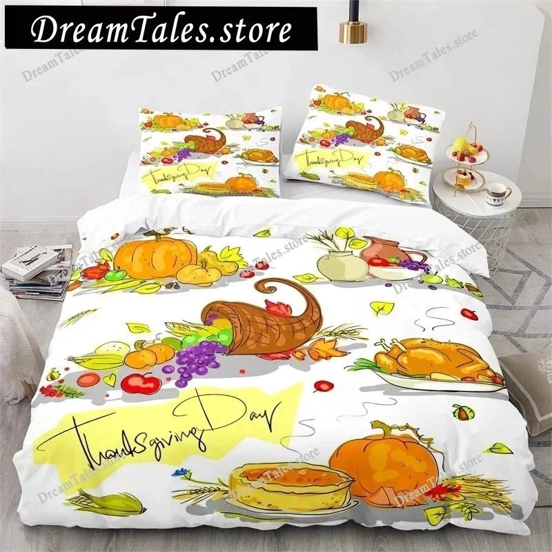 3D Print Thanksgiving Day Bedding Set Boys Girls Twin Queen King Size Duvet Cover Pillowcase Bed Boys Adult Home Textileextile36