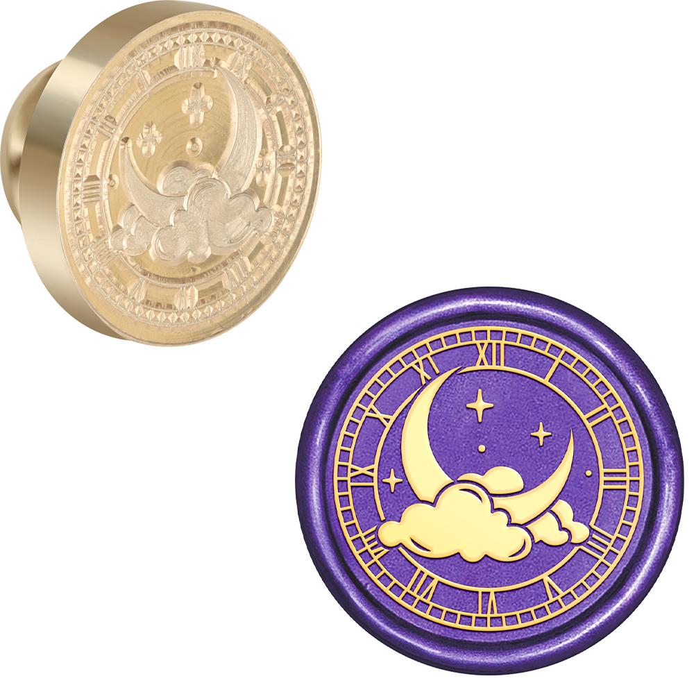 Серия Луна Печать для сургуча Фаза Луны Змея Тройная Луна Сменная печать для сургуча 25 мм Латунная головка для приглашений на Хэллоуин