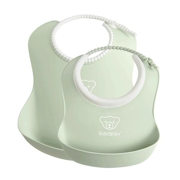 BabyBjorn Baby Bib Нагрудник-нагрудник, стартовый набор из 2 шт., пудрово-зеленый, 2 шт.