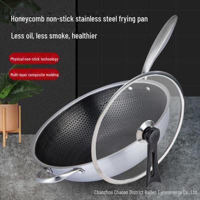 Сковорода из нержавеющей стали 410 с сотовым покрытием и антипригарным покрытием