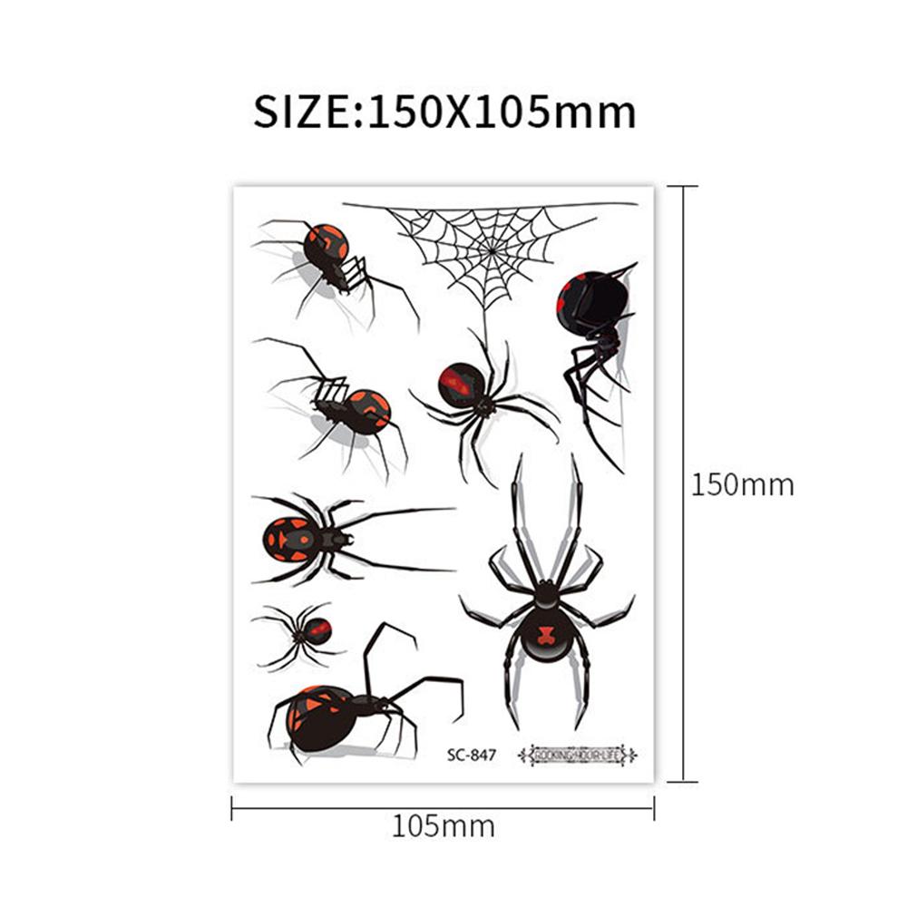 Foot Waterproof Spider Halloween Tattoo Temporary Tattoo Sticker Halloween Fake Tattoo Body Art