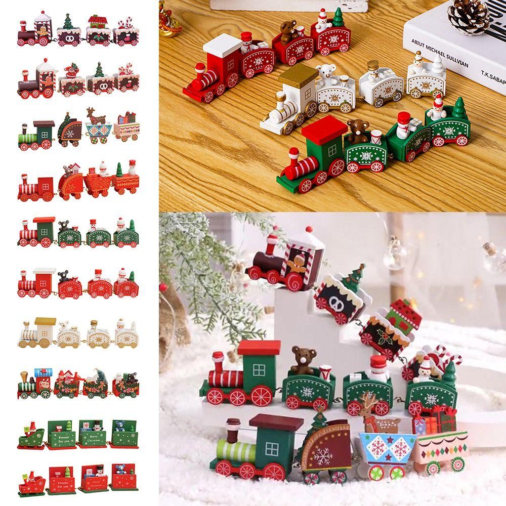 Cartoon Animal Christmas Train Multicolor Mini Christmas Tree Train  Ornament