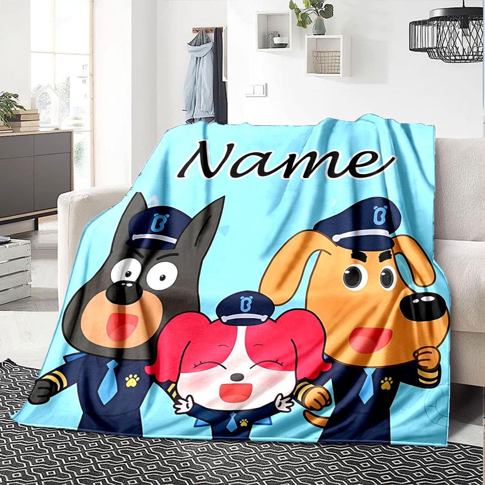 Customizable Sheriff Labrador2 Throw Blanket – Personalized Name, All-Season Cozy Snug Blanket, Machine Washable, Personalized Blanket