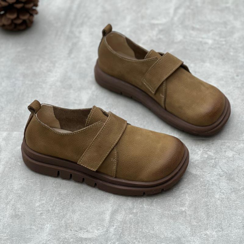 Модные лоферы GKTINOO из натуральной кожи на мягкой подошве 2025 Осень Новые Ретро Повседневные Ручной работы Женские Туфли на плоской подошве