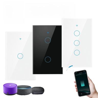 Tuya Smart Bluetooth/WiFi сенсорный выключатель американского стандарта с универсальным пультом дистанционного управления и панелью из закаленного стекла