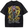 Dragon Ball Trunks Flame Printed Tshirt Mens and Womens Washed Tshirt High Quality Vintage Cotton Tshirt Harajuku Tops