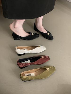 Модные женские туфли-лоферы Модные туфли осень-весна на низком плоском каблуке Черные, белые, красные, зеленые Элегантные танцевальные туфли Мэри Джейн Slip On Work Shoes