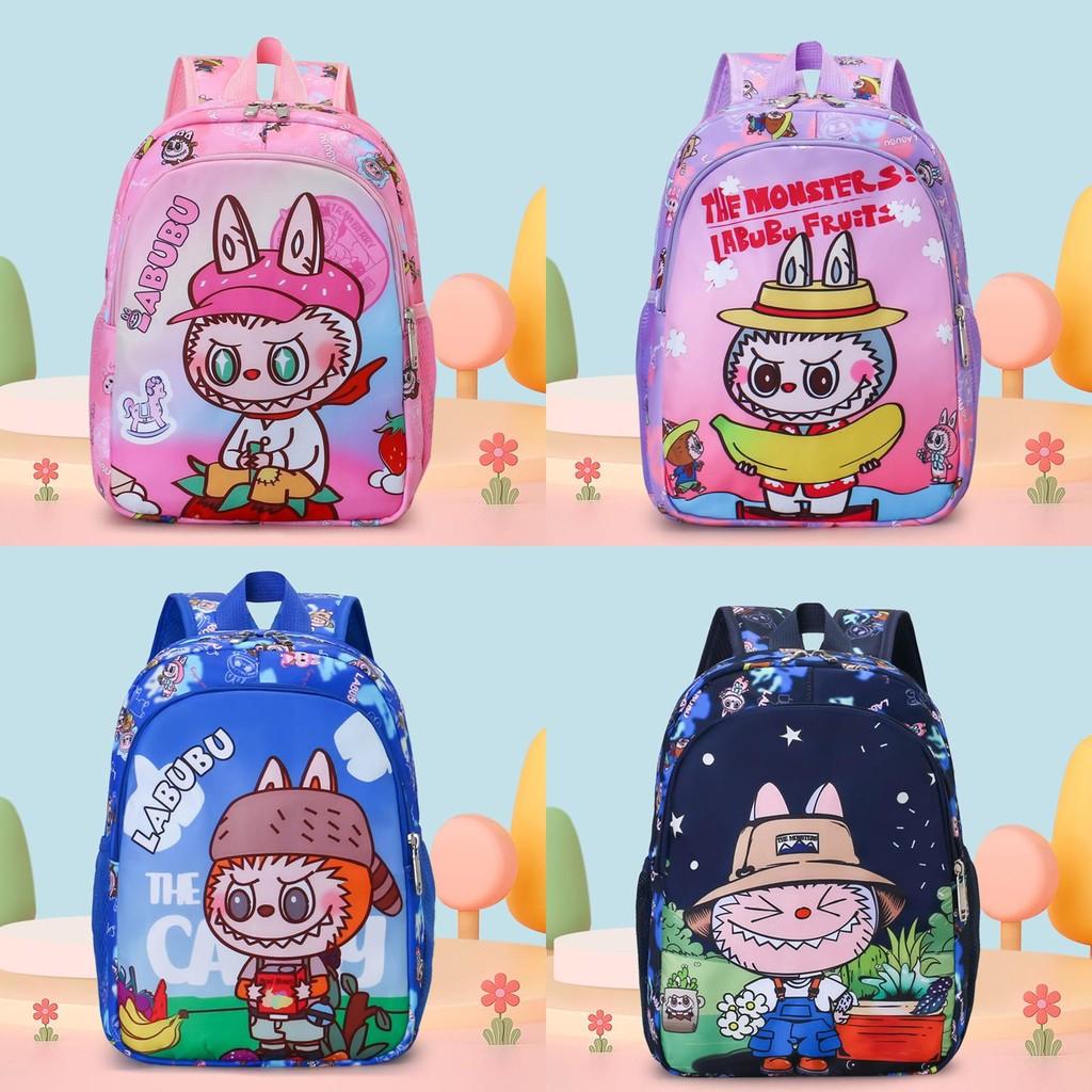 Kids Cartoon Labubu Backpack With Nylon Material For School And Daily Use