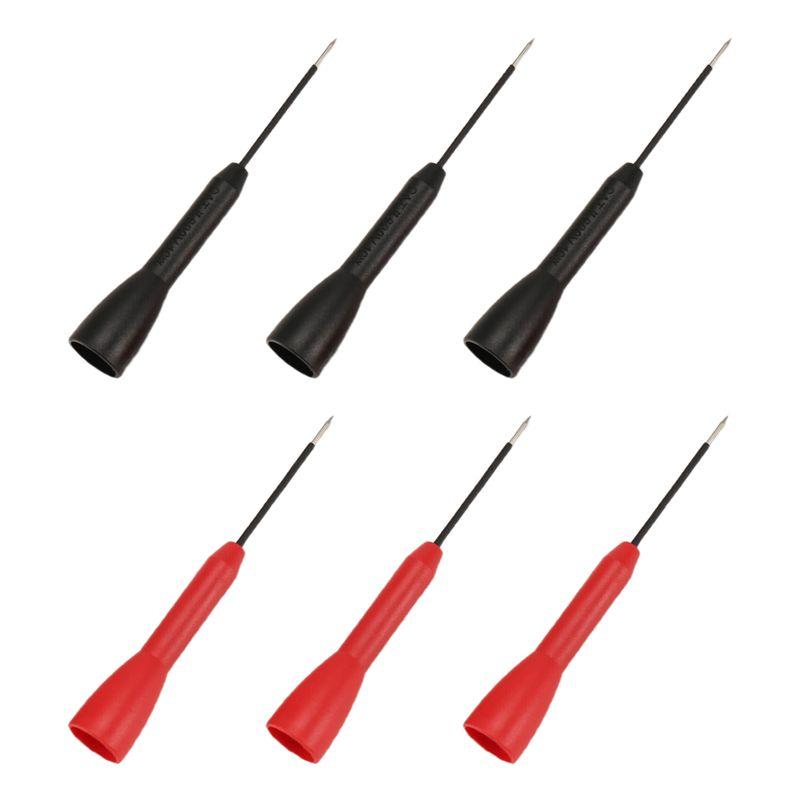 AEE4-6 Pack 2Mm Needle Test Probes, 600V/10A Non-Destructive Multimeter Test For Leads Tl71 Tl75- 3 Black & 3 Red