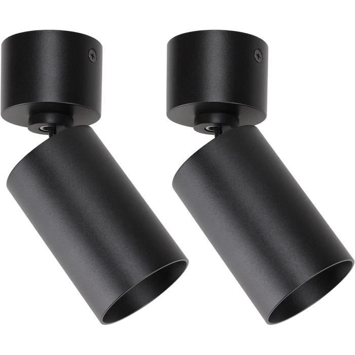 Spot Plafond - KLIGHTEN - Orientable Noir - Aluminium - Douille GU10 - 330° Pivotant