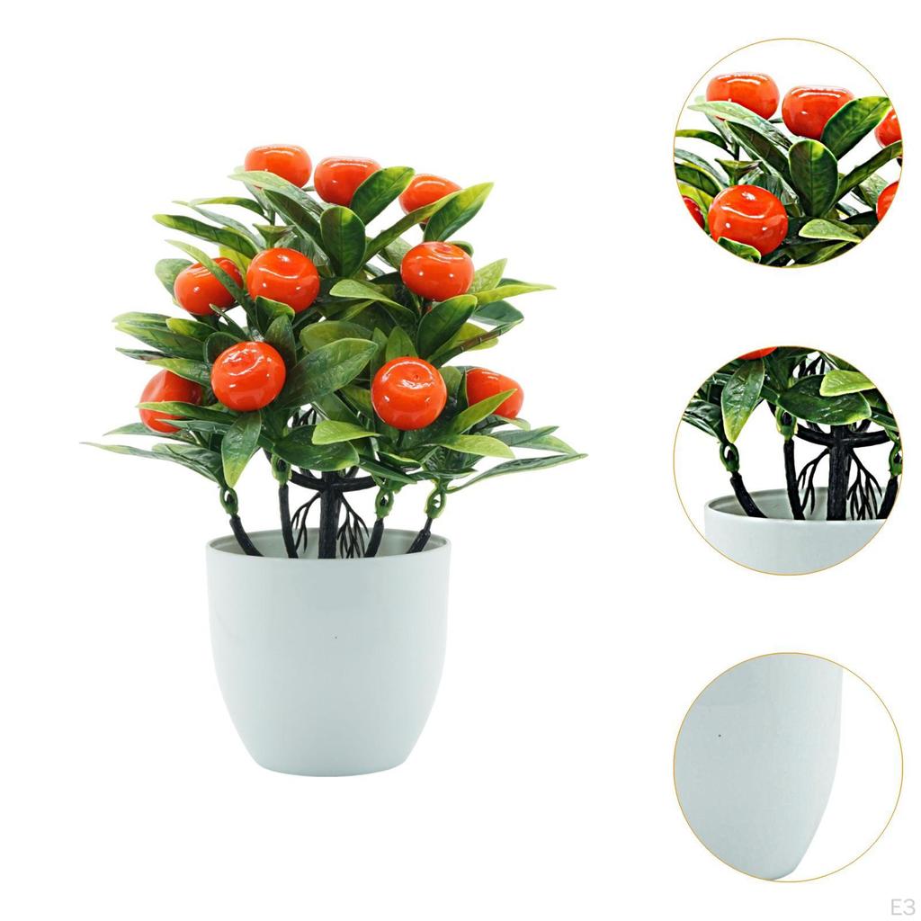 Artificial Fruit Plants Tree Potted Floral Decor Fake Flower Plant Mini