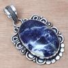 Pendant Blue Sodalite Gemstone Valentine'Day Gift Silver Jewelry 2"