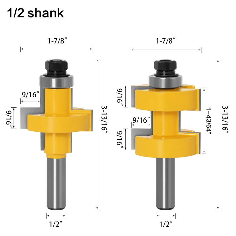 2 шт., набор фрез с большим шпунтом и пазом, набор фрез 8 мм/12 мм/12,7 мм, хвостовик 42 мм, инструмент для резки древесины