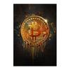 Картина на холсте Bitcoin Storm Современное абстрактное искусство граффити Популярный постер Офисное роскошное художественное украшение