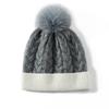 Hairball hat cashmere hat women's autumn and winter thickened knitted shopping face small pile hat cold hat wool hat