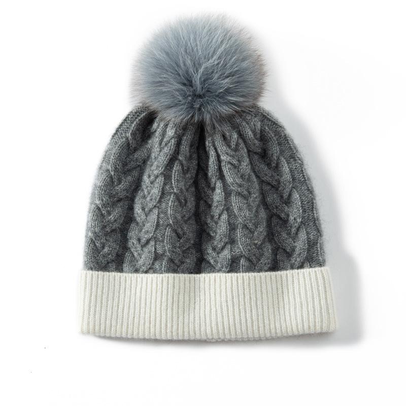 Hairball hat cashmere hat women's autumn and winter thickened knitted shopping face small pile hat cold hat wool hat