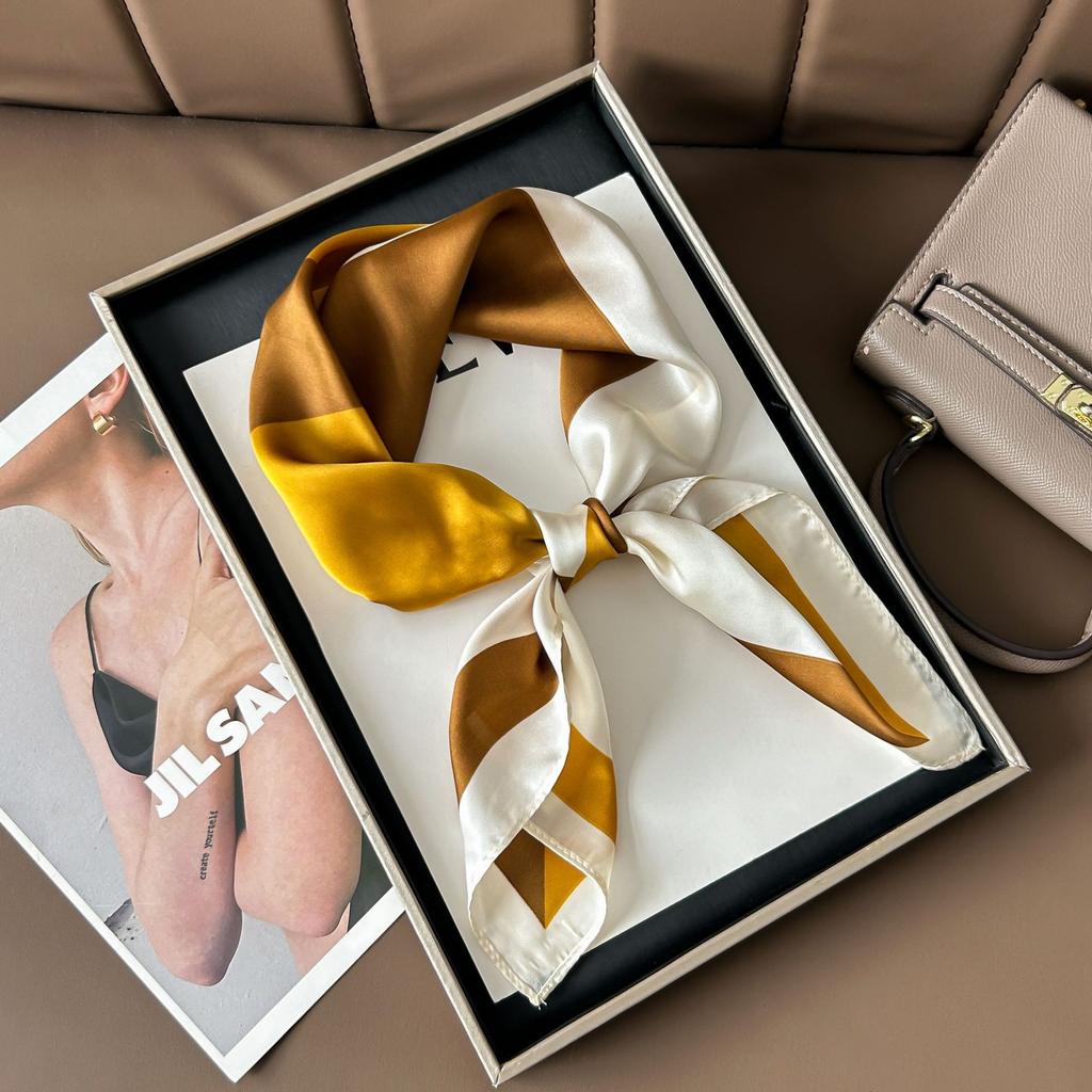 Шелковый шарф женский модный универсальный высокий смысл 70 квадратный шарф защита шеи шарф ретро шарф сумка