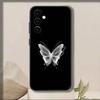 White Butterfly   Phone Case For Samsung Galaxy A73,A72,A71,A70,A53,A52,A51,Others Soft Black Cover
