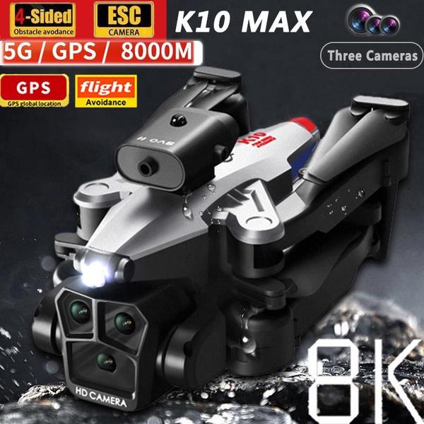 K10Max Мини Дрон 8K Профессиональный трехкамерный широкоугольный GPS четырехсторонний обход препятствий 5G Пульт дистанционного управления Квадрокоптер ECS Игрушечный самолет 8000M