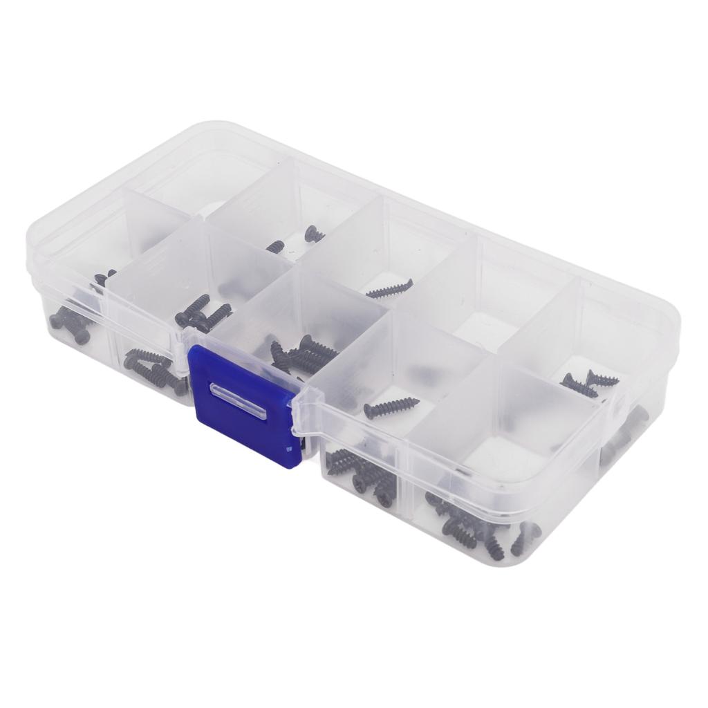 100Pcs RC Car Screws Box Set Stainless Steel RC Screws Kit for MJX 16208 16207 16210 1 16 Brushless RC Car with Box