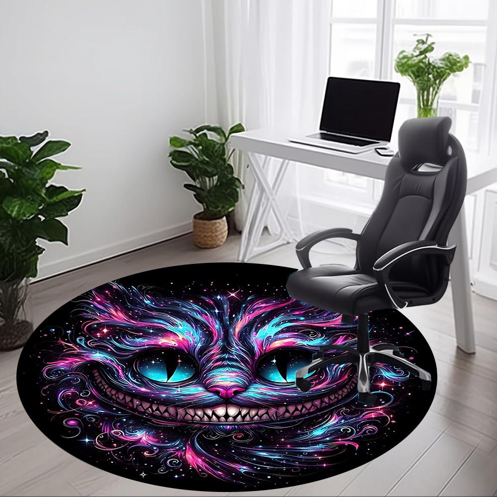1pc Galaxy Cat Office Round Area Rug, Under Office Chairs Bedroom Living Room Home Decor, Room Deco, Available in Various Sizes 235