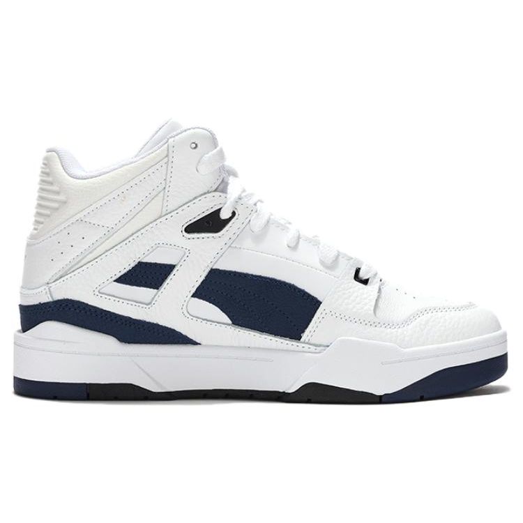 Puma Slipstream Кожаные Удобные Универсальные Трендовые Полувысокие Повседневные Кроссовки Унисекс Повседневная Обувь Белые Темно-синие 393273-01