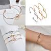 Proposal Gifts Jewelry Love Knot Bracelets Open Cuff Bangles for Women Girls Tie The Knot
