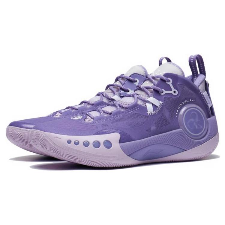 Li Ning Wade Shadow 3 Амортизирующие Скользкие Устойчивые к истиранию Низкие Баскетбольные Кроссовки Мужские Пыльно-фиолетовые ABPS041-5