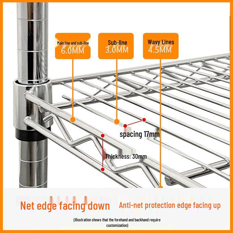 Jundingying Thickened 304 Stainless Steel 5-Tier Mobile Shelving Unit