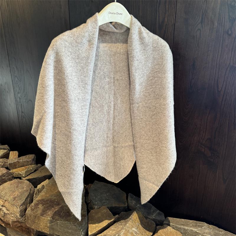 Вогнутый шерстяной 100 шаль увеличенный осень и зима новый теплый треугольный шарф вязаный шарф женский