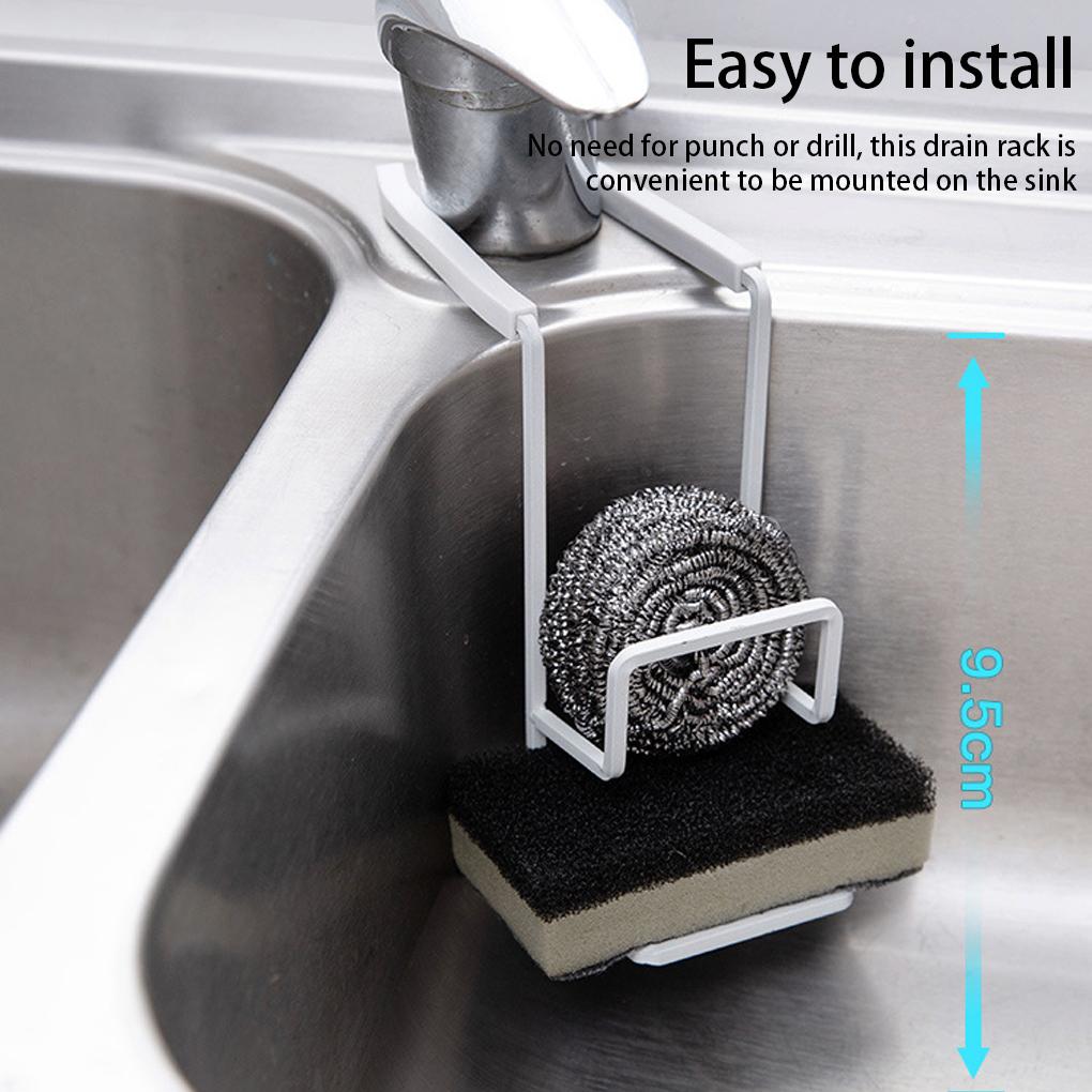 Съемная полка для слива раковины в ванной комнате, губка для чистки, держатель для хранения проволочных шариков, металлический кронштейн для подвески крана, органайзер