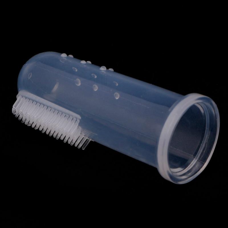 2PCS Kids Baby Infant Soft Silicone Finger Toothbrush Teeth Rubber Massager