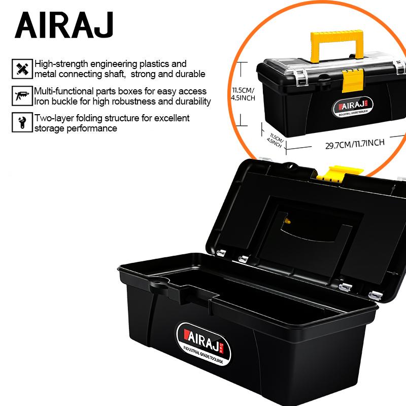 AIRAJ 12 Inch Tool Box Plastic Hard Case Suitcase Professional Complete Garage Organizer Multifunction Electrician Storage Tools
