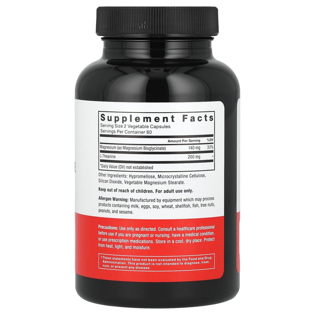 Force Factor Magnesium + L-theanine, 120 Vegetable Capsules