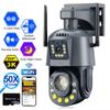 Новая Wi-Fi камера HD 6MP PTZ 50X Zoom Двусторонняя аудиосвязь Цветная камера ночного видения Уличная водонепроницаемая CCTV Видеонаблюдение Безопасность Wi-Fi IP камера