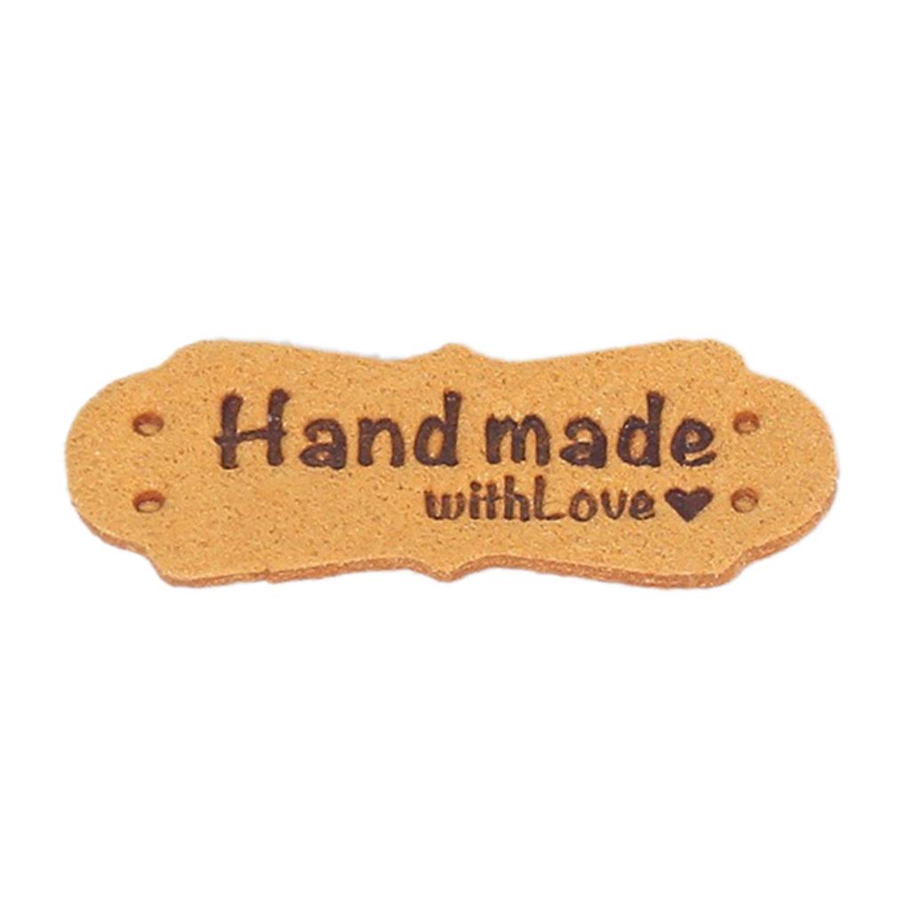 50pcs Handmade with Love Label Knitted Sewing Decorative Tag Supplies for Clothes Hat Sweater Coat Decoration