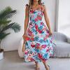 Summer Floral Beach Vacation Sling Dress Spring