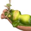 Swing Frog Hanging Ornament Outdoor Garden Tree Hanging Lying Sleeping Frog Statue Figurine Resin Cartoon Animal Sculpture Decoration