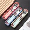 Portable Stainless Steel Cutlery Suit with Storage Box Korean Style Chopstick Fork Spoon Travel Kitchen Tableware Dinnerware Set