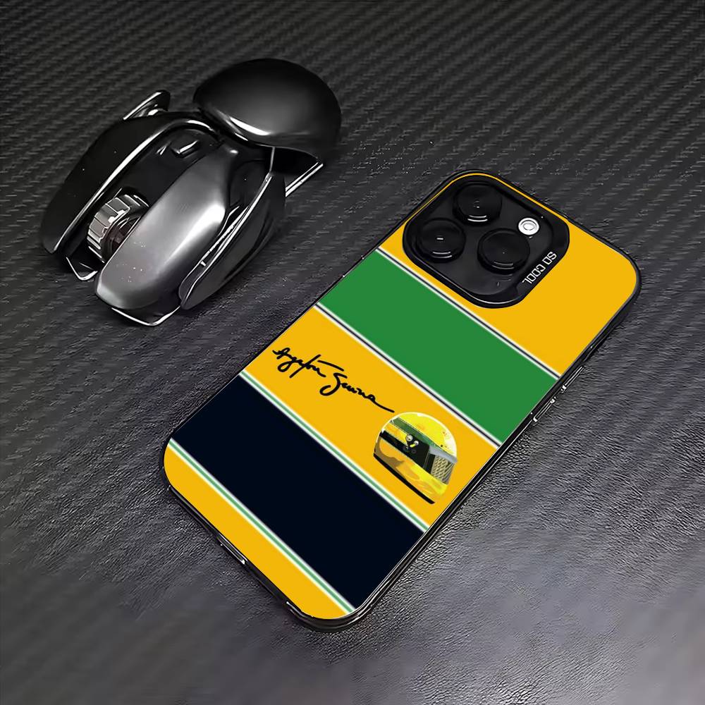 Ayrton S-Senna H-Helmet Racing Phone Case For iPhone 17,16,15,14,13,12,11 Plus,Pro Max,Colored Silver Phone Case