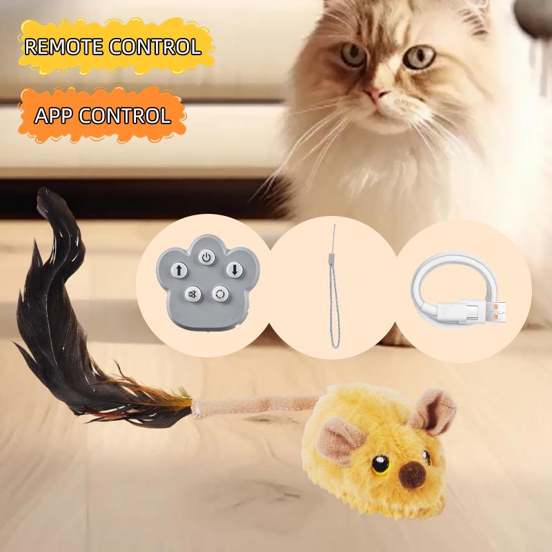 Интерактивная электрическая мышь-тизер: Умная игрушка для кошек с сенсорным управлением и дистанционным управлением