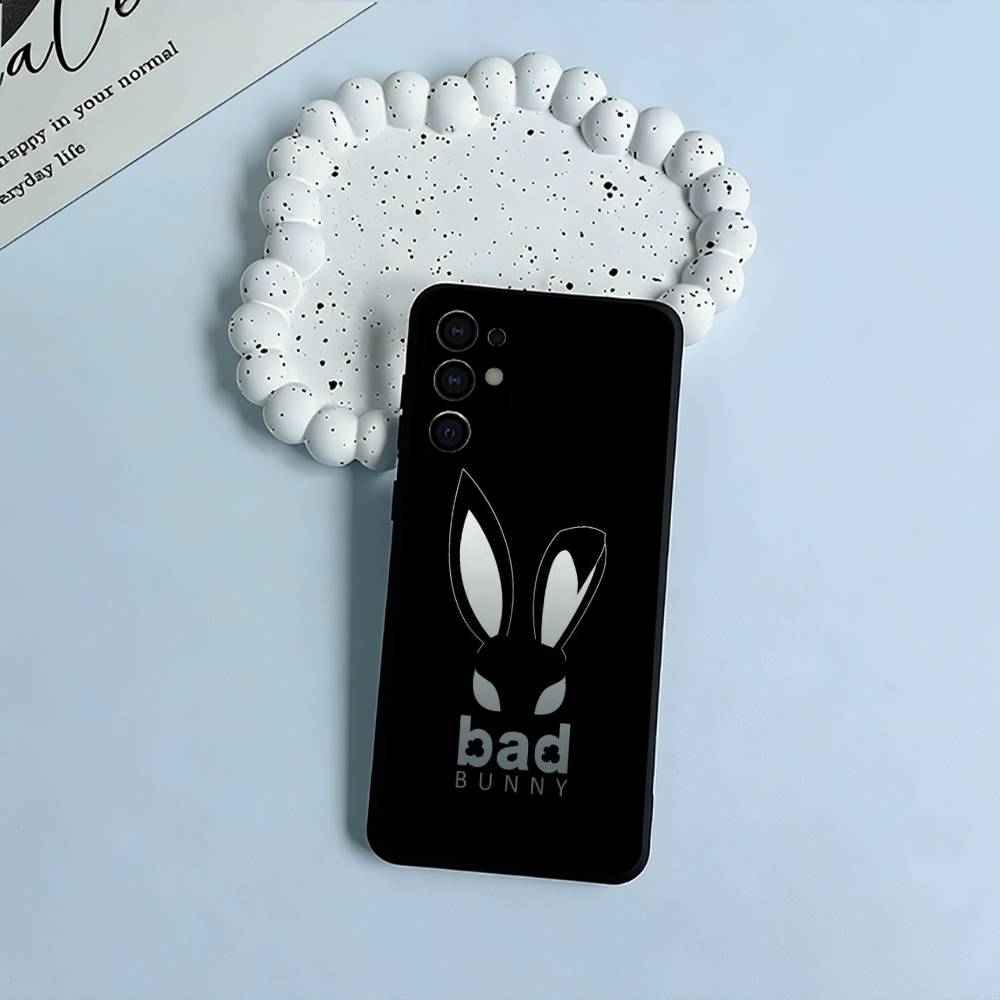 Чехол для телефона B-B-Bad -Bunny для Samsung S25, S24, S21, S22, S23, S30, Ultra, S20, Plus, Fe, Lite, Черный Мягкий Силикон