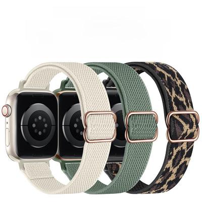 Совместимо с Apple Watch: Тонкий эластичный нейлоновый ремешок с японской пряжкой, 14 мм