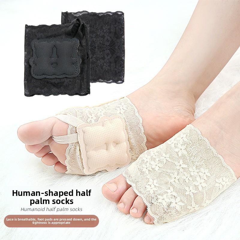 Летние тапочки кружевные полуноски передняя часть стопы с разделенным пальцем гуманоидная губчатая стелька медленное давление противоскользящие лоферы невидимая полупальцевая