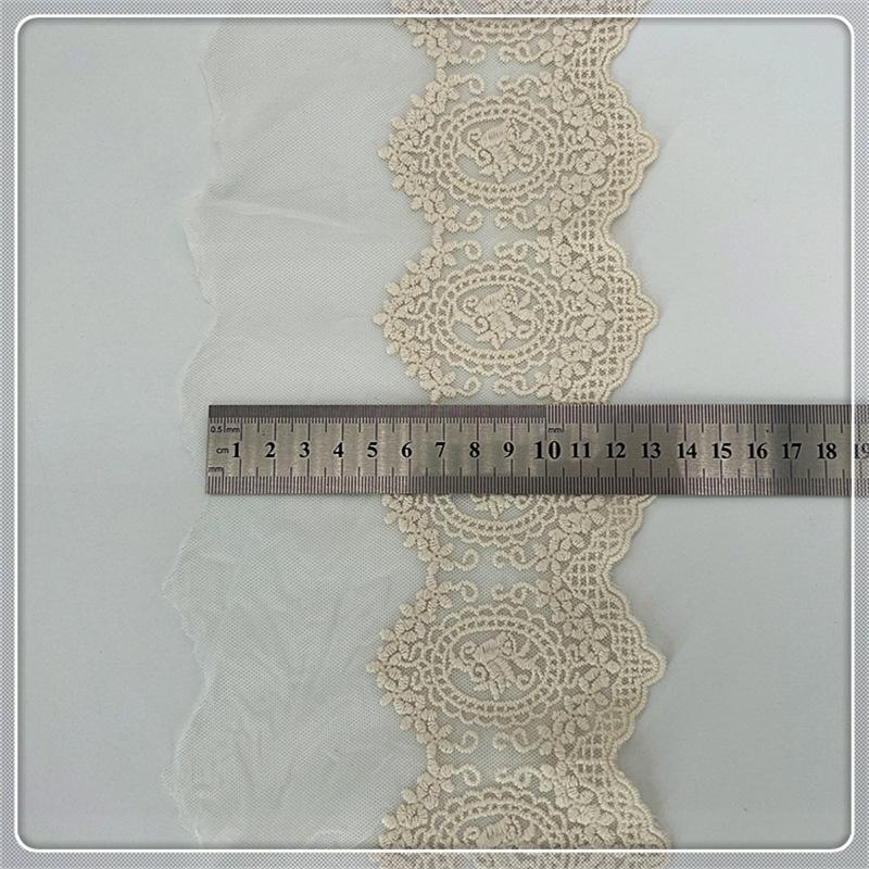 3 метра/лот 13 см шириной абрикосовое полое сеточное кружево трехмерная вышивка кружевная ткань DIY одежда жаккардовые аксессуары