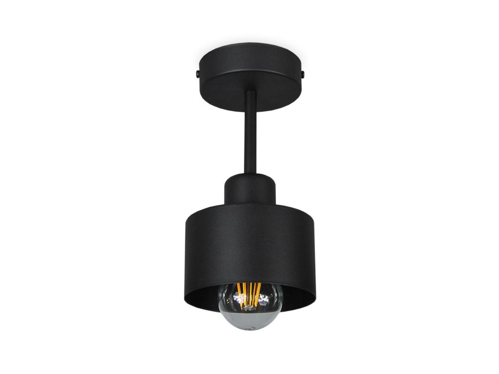 Black ceiling lamp, industrial metal, 1xE27, modern LED lighting for living room, kitchen, bedroom, children's room, loft