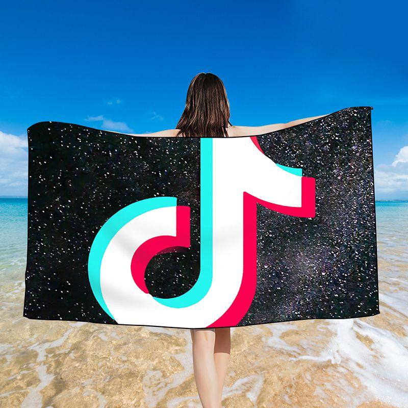 Яркое полотенце с принтом Tiktok, идеально подходит для плавания, купальных костюмов и использования в душе