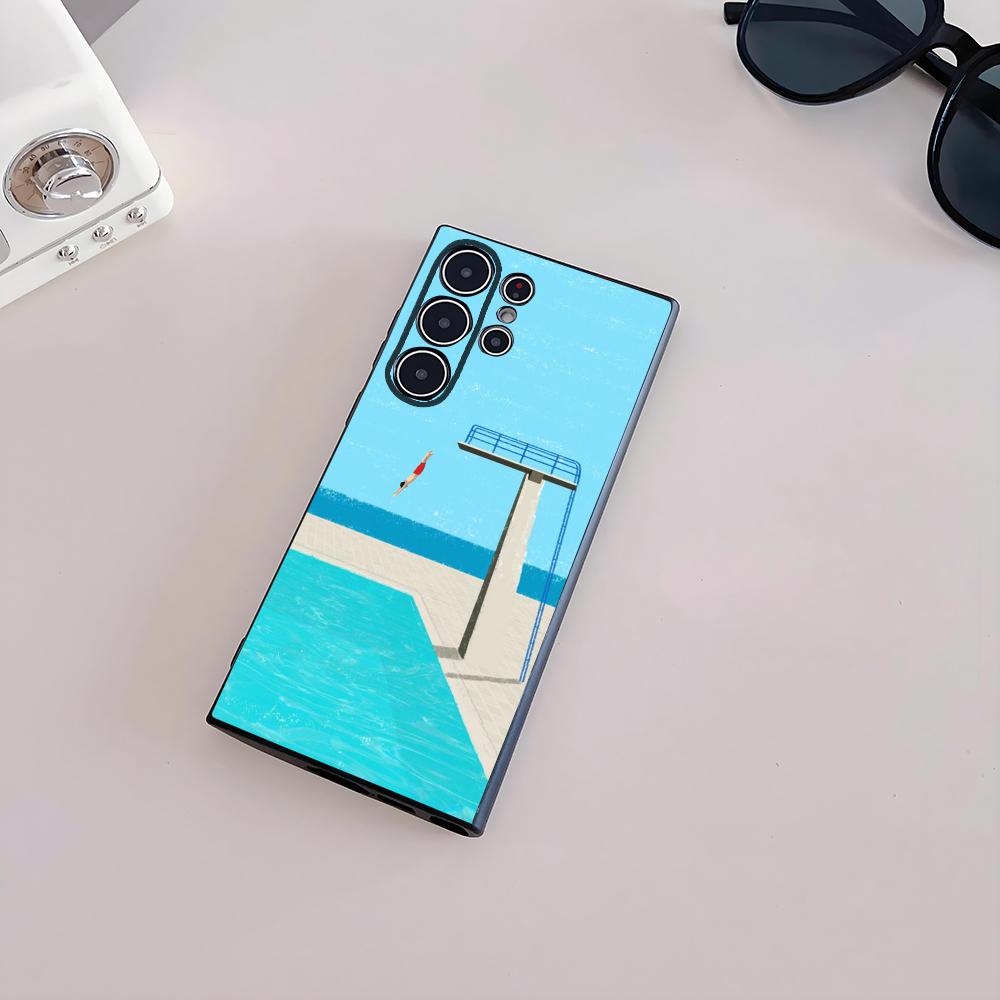 Чехол для телефона с рисунком Дэвида Хокни D-David Hockney для Samsung Galaxy S25 S24 S22 S23 Ultra S21 S20 Plus 5G Матовый Ударопрочный Чехол Полное Покрытие